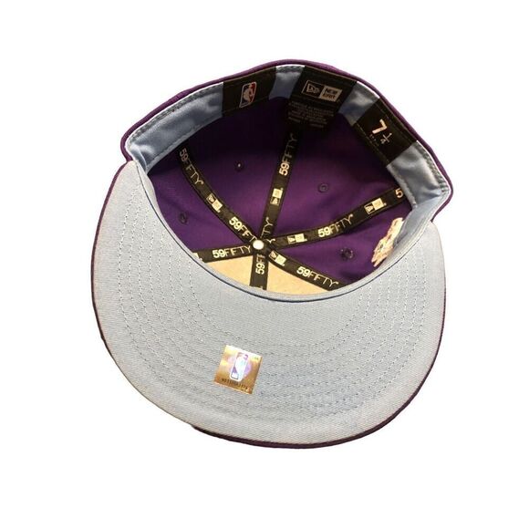 New Era Los Angeles Lakers Pop Sweat 59FIFTY Fitted Cap Hat Size 7 1/4 - Picture 6 of 6